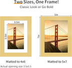 5x7 Picture Frame 3 Pack - Gold Poster Frame Display Pictures 4x6 with Mat or 5 x 7 Without Mat for Wall Hanging Horizontal and Vertical