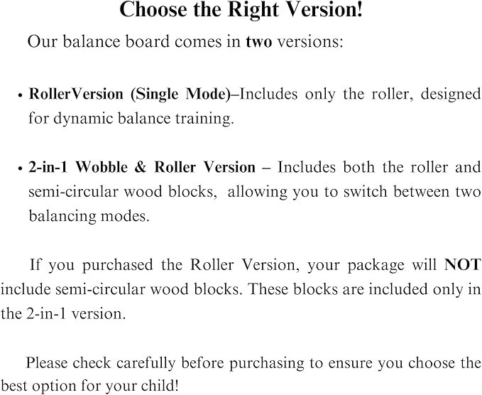 Sportneer Balance Board Kids Wooden Wobble Board for Kids, Safe and Sturdy Balance Trainer, Kids Balance Board for 3-5 6-12 (With Semi-circular Wobble Blocks)