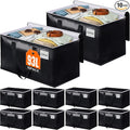 BlissTotes Moving Bags, Heavy Duty Moving Boxes with Zippers Top and Sturdy Handles, Storage Bags for Space Saving and Packing, Collapsible Moving Supplies, Storage Totes (93L, 10-Pack, Black)