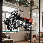 Vintage Motorcycle Model Decorative Collectible - Handmade Retro Iron Motorcycle Figurine Decor Art for Vintage Home Office Decor