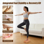Balance Board Set for Foot & Ankle Strength – Cork Slack Board and Ankle Strengthener with Round & Pointed Bars, Progressive Balance Training System for Rehab, Fall Prevention & Athletic Performance