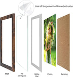 Lyeasw 4x6 Picture Frame 15 Pack, Rustic Brown Bulk Photo Frames 5 x 7 Matted to 4 x 6 Pictures, Display 4x6 with Mat or 5x7 without Mat, for Wall or Tabletop