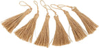 Rustic Style Natural Burlap Tassels for Crafts 6 Pieces Bracelet Necklace Home Decoration