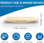Wood Balance Board for Standing Desk - 360° Wobble Board for Anti-Fatigue & Core Strength Training - Anti-Slip Rocker for Surf, Skate & Ski Simulation, Supports 330lbs