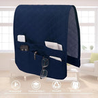 Armchair Caddy for Couch Remote Control Holder Premium Durable Non-slip Sofa Armset Organizer Caddy Storage for Recliner Couch 4 Pocket for Cell Phone Magazine 35"x13" Navy 1 Piece