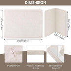 Thboxes Bulletin Board, 36" x 24" Foldable Cork Board Felt Pin Boards with 35 Pushpins Self-Adhesive Photo Decorative Felt Boards for Walls, Office, School, Classroom, Home, Bedroom - Oatmeal