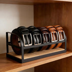 Belt Organizer - Belt Storage for Closet Drawer Dresser Wood Belt Rack Display, 5 Compartments, Gift for Man