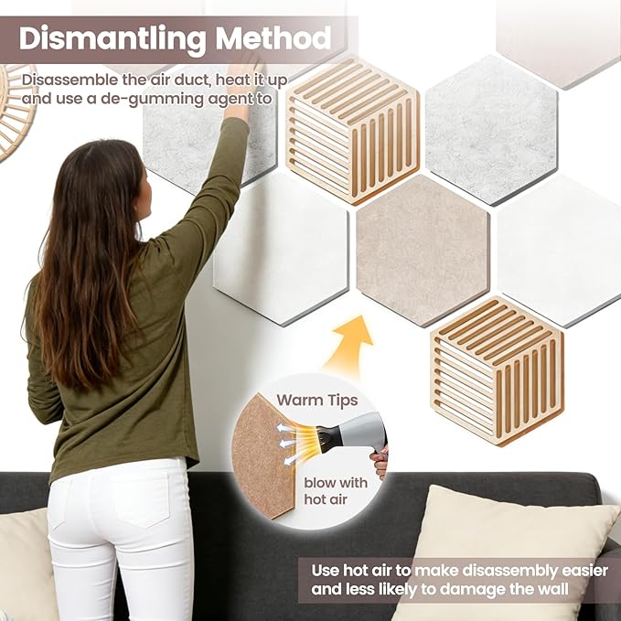 12'' Large Hexagon Cork Board Tiles – 10 Pack Adhesive Frameless Bulletin Board for Office & Home Wall Decor, Vision Board with 35 Push Pins, Decorative Pin Board for Photos & DIY