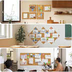 MaxGear Large Cork Board for Wall 60" x 36", 15 Pack Cork Board Tiles with 40 Pushpins & Safe Removable Adhesive Tabs, 12" x 12" Corkboards for Office, School, Home