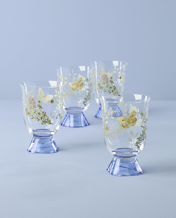 Lenox 897832 Butterfly Meadow Herbs Short Tumblers, Set Of 4