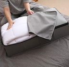 AMJ 29.5"*15"*7", Blanket, Duvets, Winter Clothes Storage Box for Under Bed, Top Wardrobe Organizer, Dark Gray