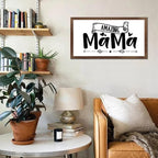 Family Lettering 12x22in Wood Sign with Positive Quotes Amazing Mama Apricot Frame Wooden Plaque Birthday Housewarming Gift for Cottage Shelf Garden Yard Farmhouse Porch Cafe Bar Wall Decor