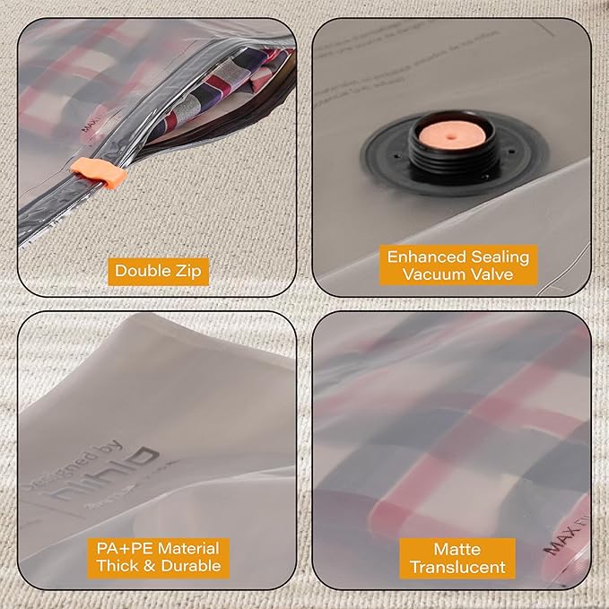 Rechargeable Wireless Pump Travel Vacuum Storage Bags, 15 Pack Portable Seal Bags for Travel and Home, Compression Packing for Clothing, Clothes, Blankets, Luggage, Suitcase