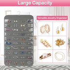 2 Pack Hanging Jewelry Organizer, 80 Clear Pockets earring organizer and storage, Accessories holder organizer for Closet, Jewelries, Necklace, Travel