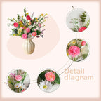 idyllic 17 Inch 6 Pcs Spring Butterfly-Colored Artificial Flower Branches, Decor for Vase Window Sill Table Centerpiece Mantel Living Room Office Spring Home Decor