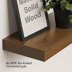 BAOBAB WORKSHOP Solid Wood Floating Shelves for Wall 12 Inch Wide, Small Wooden Shelf Kitchen, Bathroom Shelves for Room Wall Mounted Rustic Farmhouse, Walnut Floating Shelves, 12W × 6.7D, Set of 2