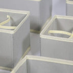 Set of 12 Foldable Drawer Organizer Dividers Cloth Storage Box Closet Dresser Organizer Cube Fabric Containers Basket Bins for Underwear Bras Socks Panties Lingeries Nursery Baby Clothes Grey NN246