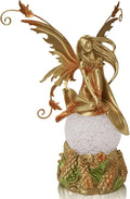 Resin Fairy Statue with Light, Hand-Painted Angel Figurine Graceful Fairy Sculpture Elegant Fantasy Decor for Bookshelf, Mantel, Bedroom, Coffee Table, Thoughtful Gift for Women, Girls