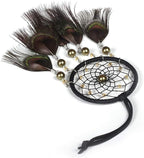 Dream Catchers for Cars Rear View Mirror, Small Feather Dream Catcher Wall Hanging Car Deco Car Charm Ornament (3.1Brown)