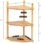 3-Tier Expandable Bamboo Corner Shelf - Dish/Plate Organizer for Cabinet, Kitchen Counter Shelf & Small Kitchen Shelf, Adjustable (Natural, 1-Pc 6.70" H)