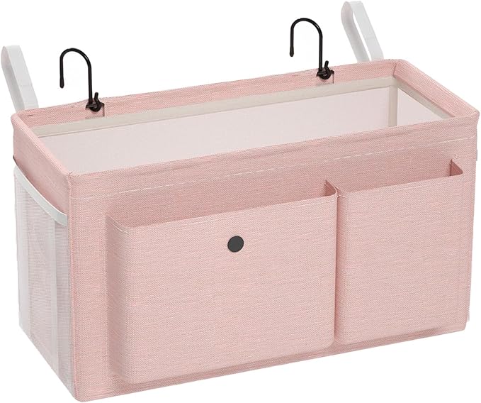 Edudif Bedside Caddy Bedside Organizer with Fixed Straps & Water Bottle Holder, Bunk Bed Caddy ideal for Home, Dorm, Hospital, Crib, Versatile Bedside Storage Solution
