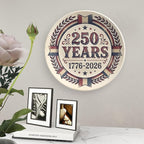 250th Anniversary Decorative Plates 8 Inch Vintage Patriotic Decorations Commemorative Plates with Stand Independence Day 4th of July Semiquincentennial Home & Office Decor