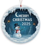 Merry Christmas Ornaments, Snowman Charm, Holiday Joy, Ornaments Decorations, Lovely Snowman Ornament Hanging Decor for Tree, Car, Home, White Elephant Gifts, Christmas Decorations