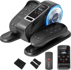 Under Desk Elliptical Machine, Electric Seated Pedal Exerciser, Mini Ellipse Leg Exerciser with Remoter, 12 Level Speeds, Forward & Reverse Direction, Manual & Auto Mode for Home Office (Dark)