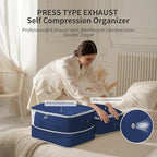 DIMJ Comforter Storage Bag 4 Pack - Blanket Storage Organizer Compression Bags, Large Capacity Ultra Space Saving Self Compression Organize for Bedding, Pillow, Duvet, Sheet Storage with Zipper Window