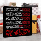 Watch Your Thoughts Motivational Classroom Posters, Inspirational Wall Decor Modern Canvas Painting Wall Art Framed Paintings for Office Living Room Bedroom Home Decorations, 8 x 8 Inches