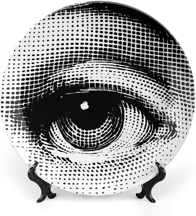 Lina Cavalieri Plate, Wall Decorative Plate, Mysterious Face Plate Wall Hanging Decoration,Including Bracket And Special Spring HooK,style-10,7inch