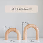 PEAKOLY Wood Arch Decorative Objects - Modern Bookshelf Decor, Coffee Table Sculpture, Floating Shelf Decor Accents, Japandi Home Decorations for Side, Console and Entryway Table