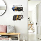 Hat Rack Wall Cap Organizer - Baseball Hat Racks Display Holder with 40 Hooks - Modern Metal Black Hats Storage Wall Mounted Caps Hanger Set of 4 for Closet Door Bedroom Entryway Laundry(Grey)