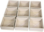 DIOMMELL 9 Pack Foldable Cloth Storage Box Closet Dresser Drawer Organizer Fabric Baskets Bins Containers Divider for Clothes Underwear Bras Socks Clothing, Beige 900