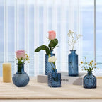 24PCS Mini Bud Vases As Wedding Centerpieces for Tables,Clear Bud Vases for Flowers,Small Flower Vases Suitable for Birthday Party,Anniversary,Wedding Reception,Baby Shower (Blue, 24PCS)