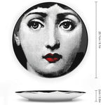 Lina Cavalieri Plate, Wall Decorative Plate, Mysterious Face Plate Wall Hanging Decoration,Including Bracket and Special Spring Hook, 8inch, Style11
