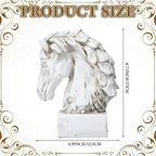 SiliFine Horsehead Resin Sculpture Beige Wood-Look Horses Head Decorative Statue Farmhouse Tabletop Resin Home Decor Statue Accent for Mantel, Entryway, Foyer & Living Room