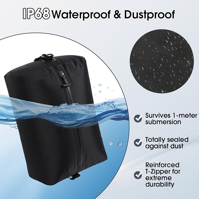 3 Pack Cordless Travel Compression Vacuum Bag Set with Wireless Pump,Reusable Waterproof Durable Tear-Resistant Luggage Compression Bags (18L×2 + 34L Set), Suitable for Luggage and Suitcase