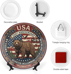 250th Anniversary Decorative Plates 8 Inch Vintage Wildlife Patriotic Decorations Commemorative Plates with Stand Memorial Day 4th of July Veterans Day Home & Office