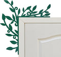 Urbraneco Floral Window and Door Corner Accent Leaf Corner Topper Decor Metal Hanging Decor for Door Corner(Dark Green)