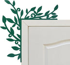 Urbraneco Floral Window and Door Corner Accent Leaf Corner Topper Decor Metal Hanging Decor for Door Corner(Dark Green)