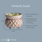Candle Warmers ETC 2-in-1 Candle and Fragrance Warmer for Warming Scented Candles or Wax Melts and Tarts with to Freshen Room, Cream and Gold Lattice