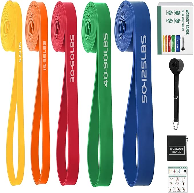 Exercise Bands Resistance Bands for Working Out,Pull Up Bands Set,at Home Workout Equipment,Workout Bands for Men and Women,Stretch Bands for Exercise
