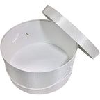 Sarah's Hat Boxes Classic White Hat Box – 12.75" x 6.5" (Dia. x Ht.) Handmade in USA – Odorless Non-Toxic Adhesive, Cording Handle – Premium Storage for Hats & Accessories