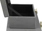 HofferRuffer Faux Leather Jewelry Boxes, Decorative Boxes Storage Accessory Organizer with Gold Hardware Decor, Classic Vegan Leather Set of 2 Pieces (Dark Grey)
