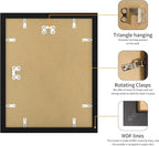 11x14 Picture Frame 3 Pack - Black Poster Frame Display Pictures 8x10 with Mat or 11 x 14 Without Mat for Wall Hanging Horizontal and Vertical