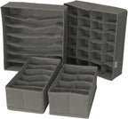 Sorbus® Set of 4 Foldable Drawer Dividers, Storage Boxes, Closet Organizers, Under Bed Organizer (Gray)