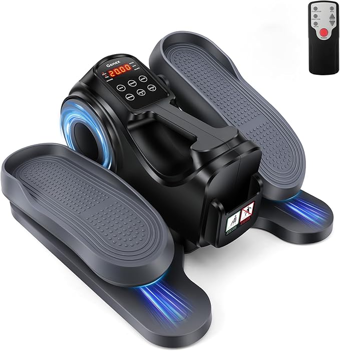 Gonex Under Desk Elliptical Exercise Machine Electric Sitting Seated Leg Pedal Exerciser with Resistance for Seniors Elderly Home 3 in 1 Mini Equipment with Remote 10 Manual Resistance 10 Auto Speeds