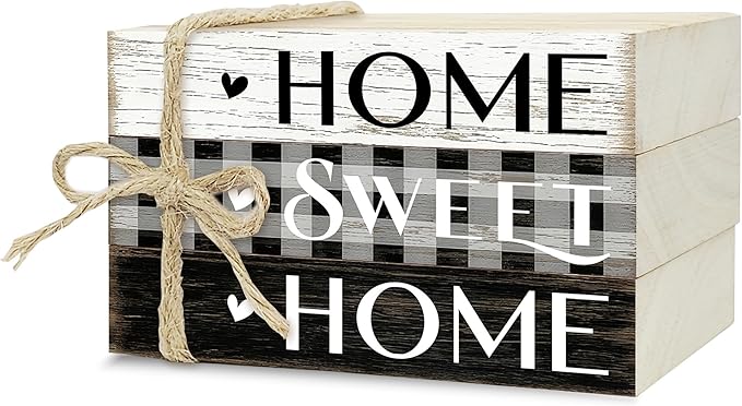 Mini Decorative Books For Home Decor, Small Wood Book Stack For Table Decor, Home Decor Book For Living Room Mantel, Farmhouse Stacked Books Decorative（L38）