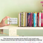 Decorative Books For Home Decor, Rustic Wood Book Stack For Table Decor, Our Life Our Story Our Home Decor Books For Living Room Bookshelf, Farmhouse Stacked Books Decor (L17)